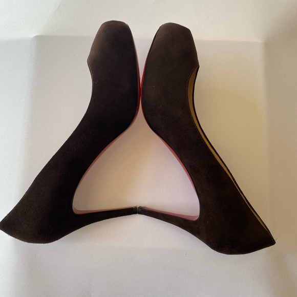 💎HP3X🎉LUXURY👠LOUBOUTIN👠Must Have Luxury Suede Peep Toe Stilletos - Picture 3 of 16